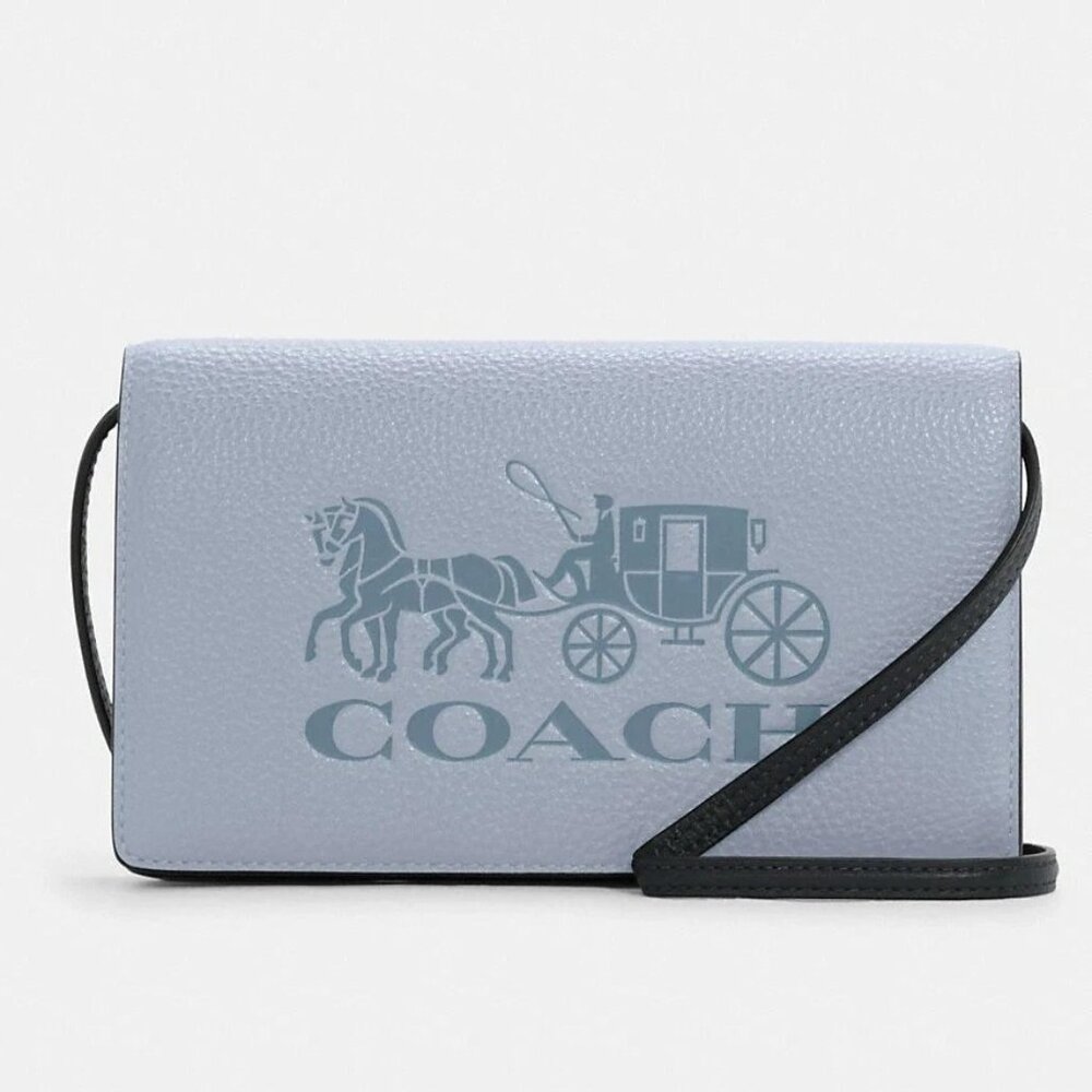 Coach Anna Foldover Clutch Crossbody in Colorblock Carriage (C5887)